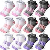 Bemeol Girls Socks 12 Pairs Ankle Socks Girls Athletic Running Casual Cotton Low Cut Sock
