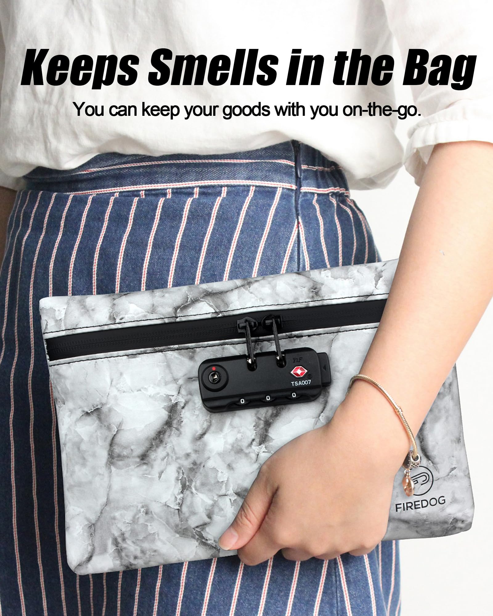 FIREDOG Smell Proof Bag with Lock, 6x9 Odor Proof Pouch Case Container for Travel Stash Storage