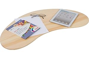 Trademark Innovations 31.5" Portable Curved Shape Light Wood Lap Desk for Laptop