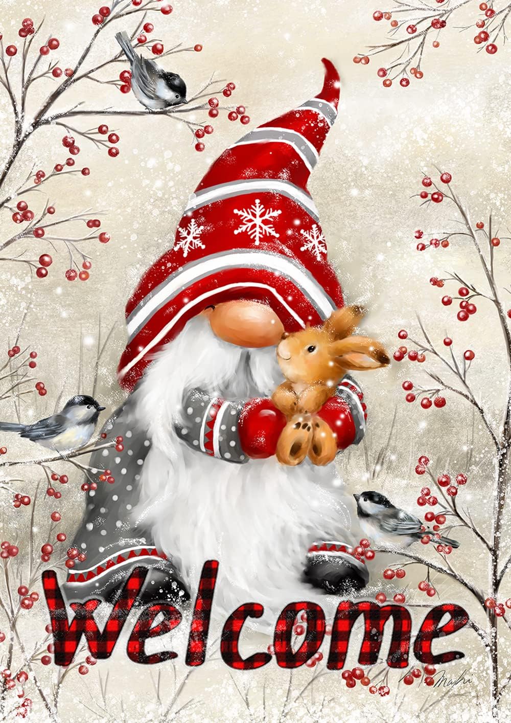 Flags - Toland Home Garden 1112629 Winter Welcome Gnome Winter Flag 12x18 Inch Double Sided for Outdoor House Yard Decoration