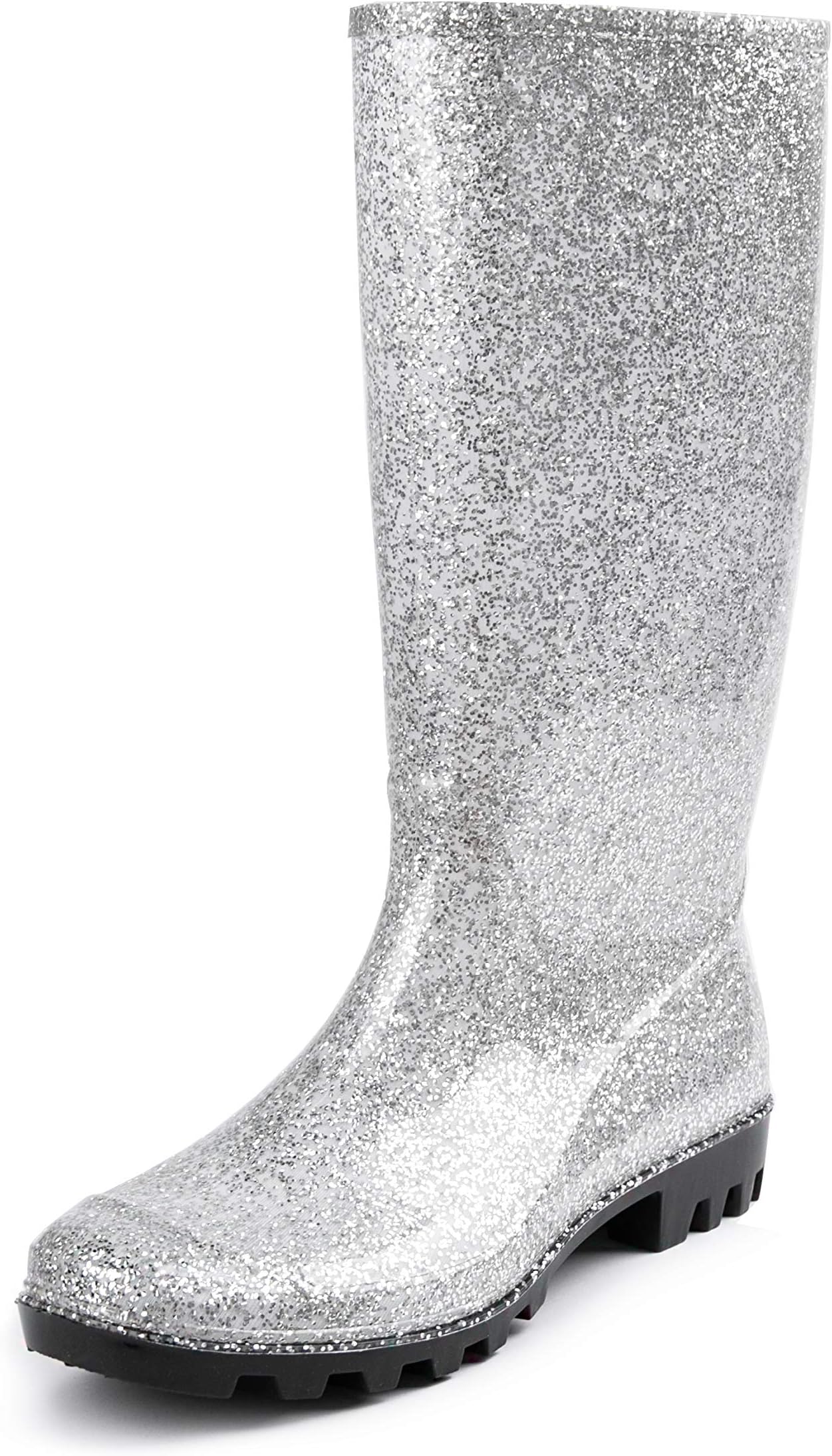 DKSUKO Womens Wellies Wellington Boots Knee High Filed Boots Ladies Waterproof Rain Boots for Girls UK4-9