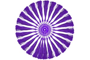 TORMEN 25 Pcs Bookmark Tassels, 5 inch Handmade Silky Soft Tassels with Cord Loops for Keychain Jewelry Making, Graduation, Sewing, DIY Craft (Dark Purple