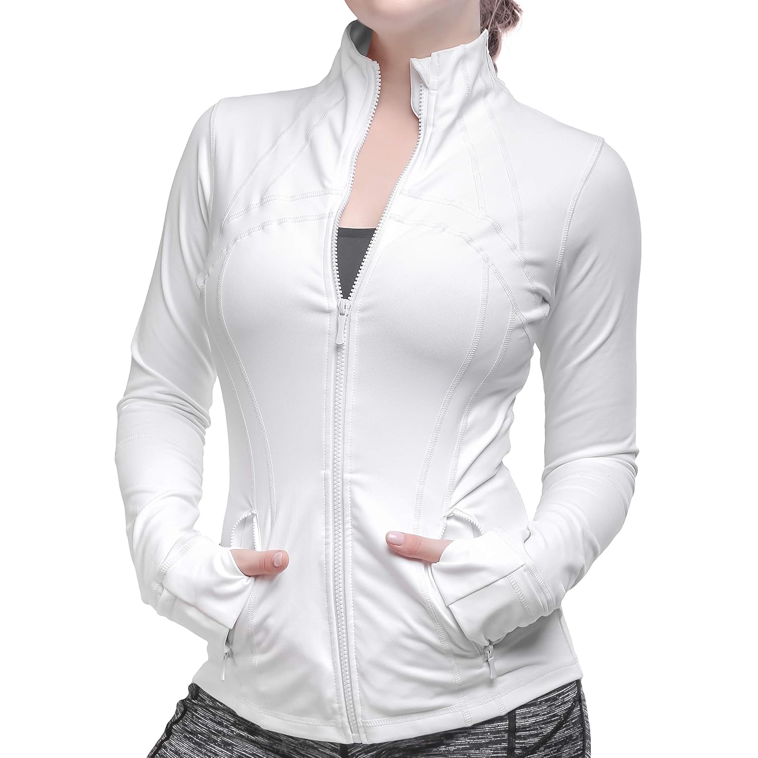 white yoga jacket