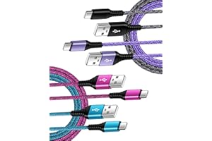 BORDSEK USB C Charger Cable 6FT/4Pack 3A USB Type C Cable Fast Charging for iPhone 15 Samsung Galaxy A15 5G A14 A54 A25 S24 S23 S22 S21 S20, Google Pixel 7 Pro 7a 6 6a Long USBC Android Cargador Cord for Car