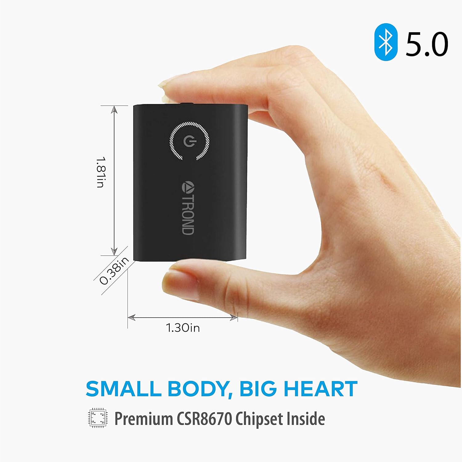 TROND Bluetooth V5.0 Transmitter Receiver for TV PC iPod, 2-in-1 Wireless 3.5mm Adapter (AptX Low Latency, Pair with 2 Bluetooth Headphones Simultaneously): Electronics