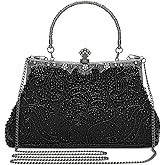 UBORSE 1920s Vintage Beaded Clutch Evening Bags for Women Formal Bridal Wedding Clutch Purse Prom Cocktail Party Handbags