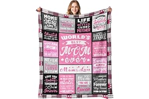 PVDSAVE Mothers Day Blanket Gifts for Mom - Moms Birthday Gifts - Best Mom Ever Gift - Dear Mother Present from Daughter Son for Mothers Christmas Valentines Day Birthday - Moms Throw Blanket 50"x60"