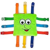 Buckle Toys - Buster Square - Learning Activity Toy - Develop Fine Motor Skills and Problem Solving - Toddler Travel Essentia