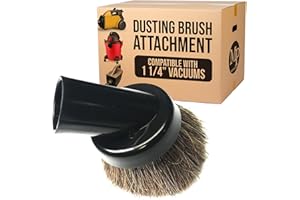 MP Maresh Products Household Cleaning Vacuum Brush Attachment - Horse Hair Vacuum Cleaner Accessories, Soft, Dust Floor Brush, Compatible with Shop Vac 1-1/4" Vacuum Cleaners for Hard Surfaces - Black