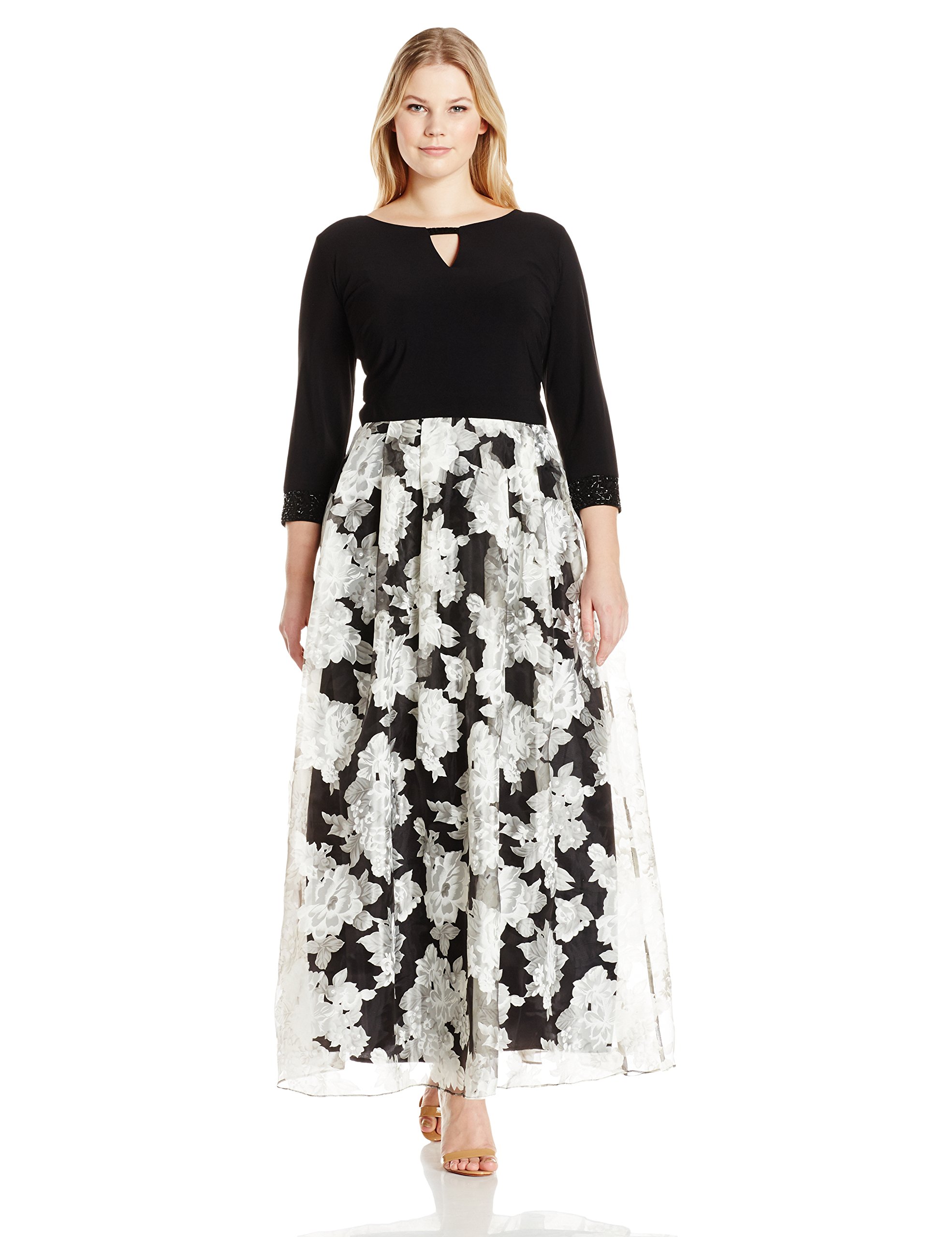 Alex Evenings Women's Plus Size Printed Ball Gown Dress