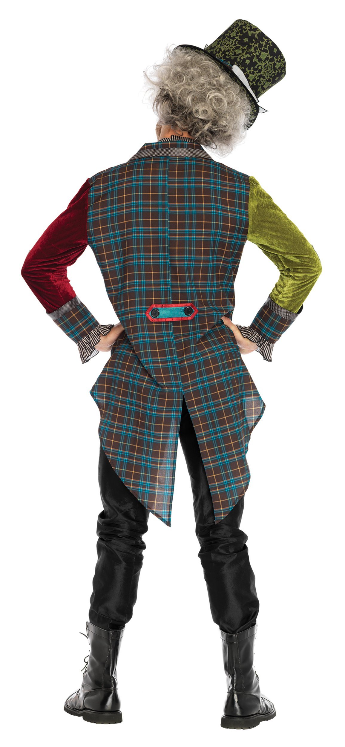 Leg Avenue Men's 3 Pc Deluxe Mad Hatter Costume Men with Mad Hatter Hat, Mad Hatter Jacket, and Neck Tie Dickie