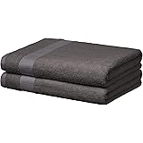 Amazon Basics Everyday Bath Towels, Set of 2, Fog Grey, 100% Soft Cotton, Durable