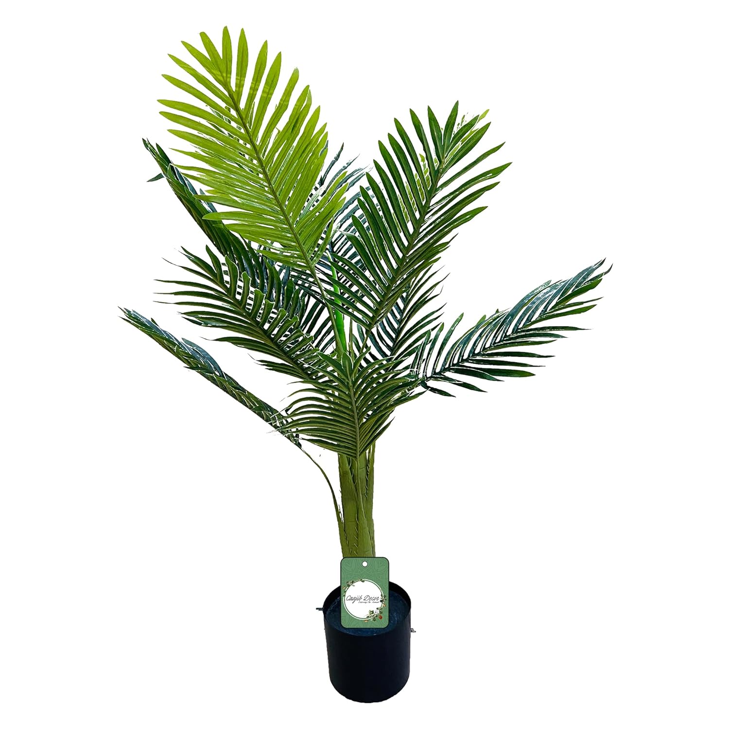 Buy CAAJIB Decor's Artificial Areca Palm Tree with Attached Black Pot