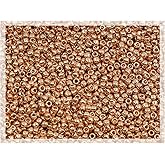0.35oz Rocailles TOHO Seed Beads 11/0 (2.2 mm), Permanent Finish Galvanized Rose Gold (#pf551)