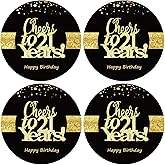Sumerk 48 PCS Cheers to 21 Large Bottle Stickers - 21st Birthday Card Seals 2 INCHES Round Happy Birthday Party Favors