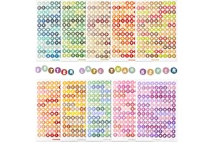 Waynoda Colorful Alphabet Letter Stickers, 10 Sheets, Self Adhesive, Paper, for Scrapbooking Decorative DIY Crafts