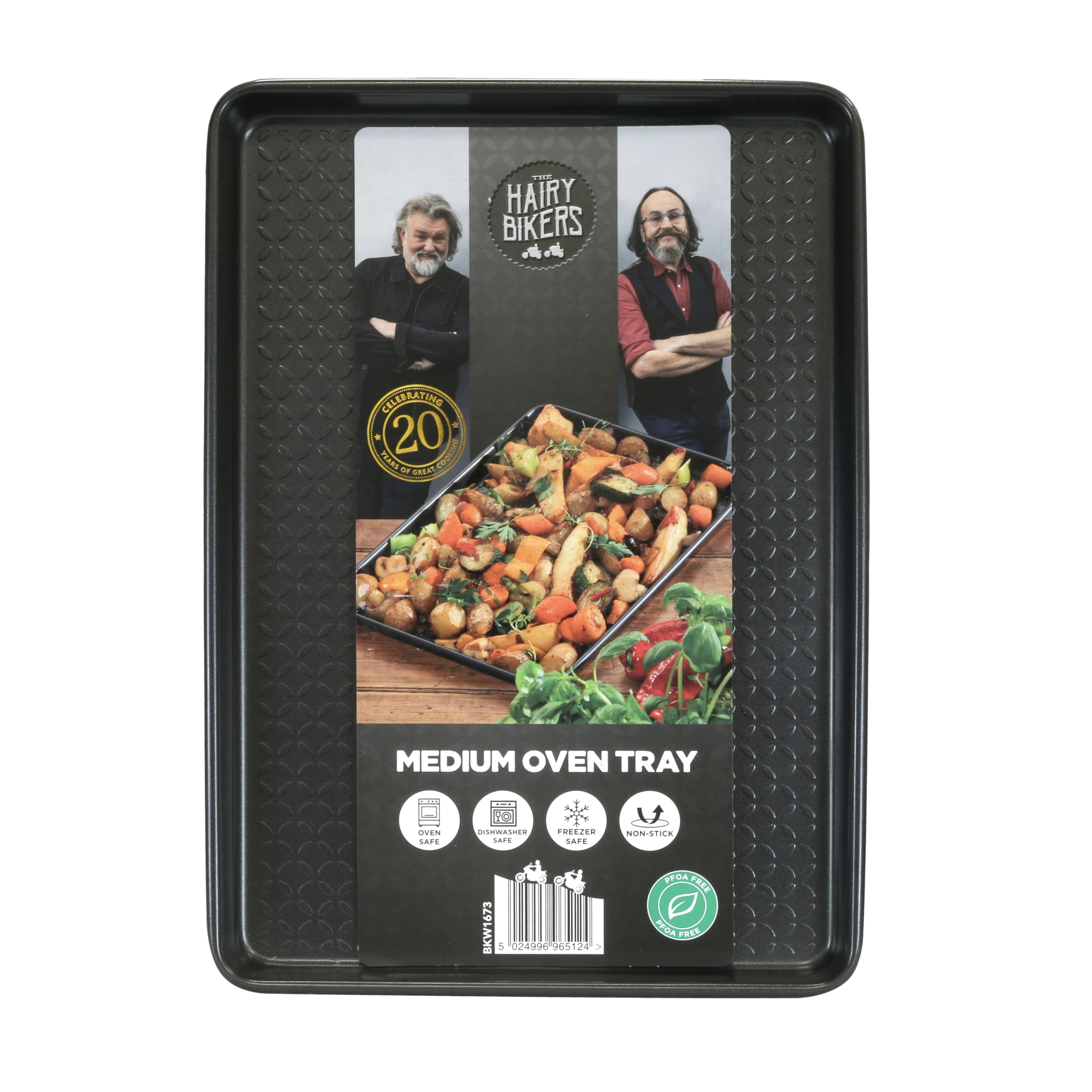 Hairy Bikers Bakeware, Medium Oven Tray, Non-Stick Coating, PFOA Free, Oven Safe, Dishwasher Safe, Freezer Safe, Black