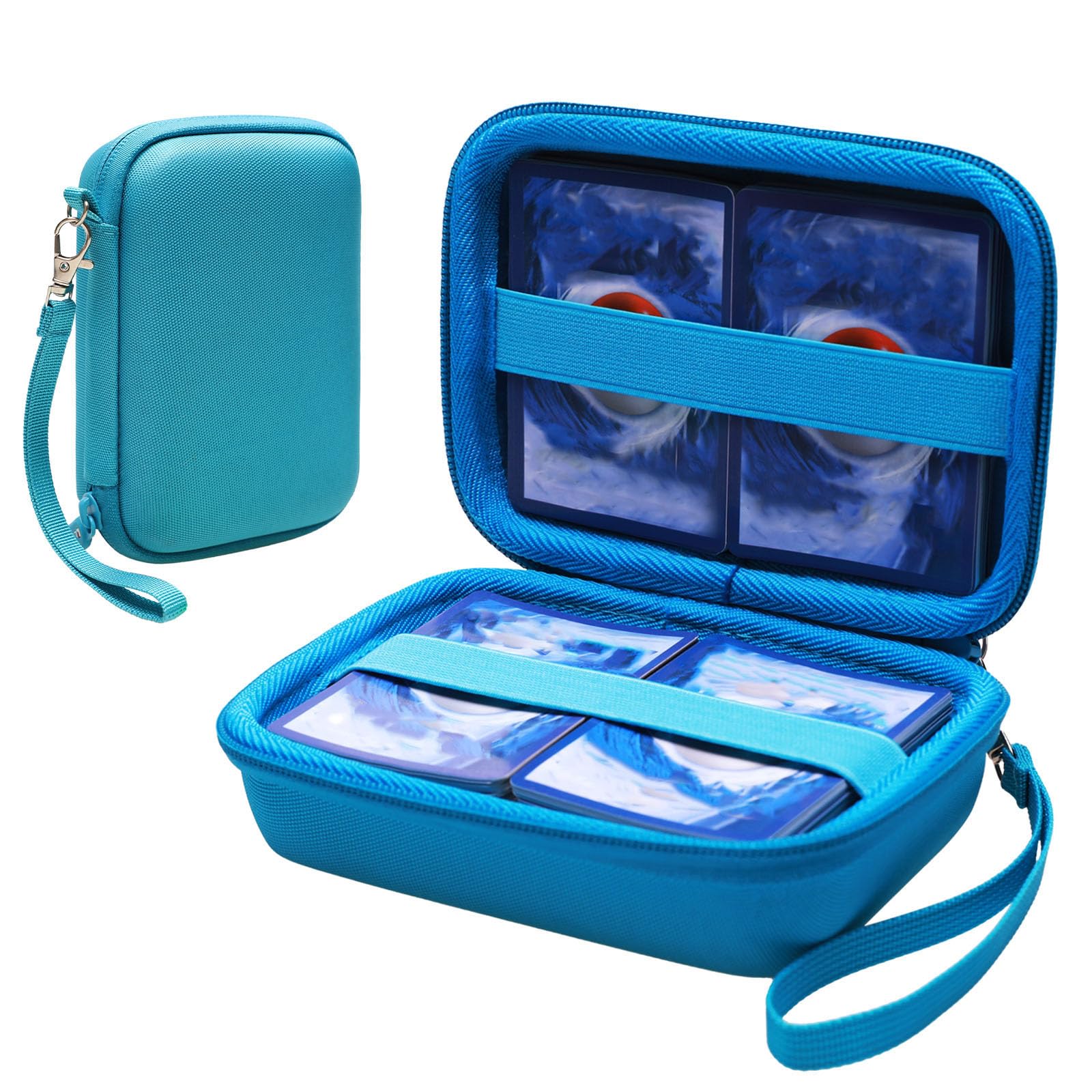 300+ Card Game Case Compatible with Pokemon/UNO/Piles/Phase 10/Exploding Kittens/Five Crowns/Flip 7/SKYJO/Slingz/Survivor/Go Fish/Dutch Blitz/Monopoly Deal and Playing Card, Sky Blue(Case Only)