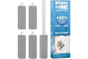 HERDA 5 Packs Pumice Cleaning Stone with Extra Long Handle, Pumice Stone for Toilet Bowl Clean for Cleaning Toilets, Bathtubs, Grills, Swimming Pools, Sinks