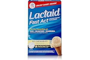 Lactaid Fast Act Lactose Intolerance Chewables with Lactase Enzymes, Vanilla Twist, 60 Pks of 1-ct.