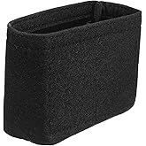 uxcell Purse Organizer Insert, Felt Portable Handbag Shaper Multiple Compartments Liner Pouch for Handbag Purse Tote Bag, 5.3" x 2" x 4", Black