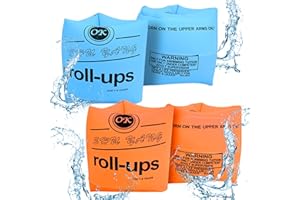 4 Pack Inflatable Swimming Armbands for Kids and Adults, Inflatable Swim Floater Sleeves Swim Arm Bands Floatie Sleeves Float