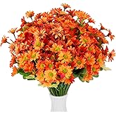 Ovveroche 14 Bundles Artificial Flowers for Outdoors, Faux Silk Mums Daisy Chrysanthemums Bouquet Kiku Flowers Bulk for Home Garden Wedding Window Box Pathway Plant Decor