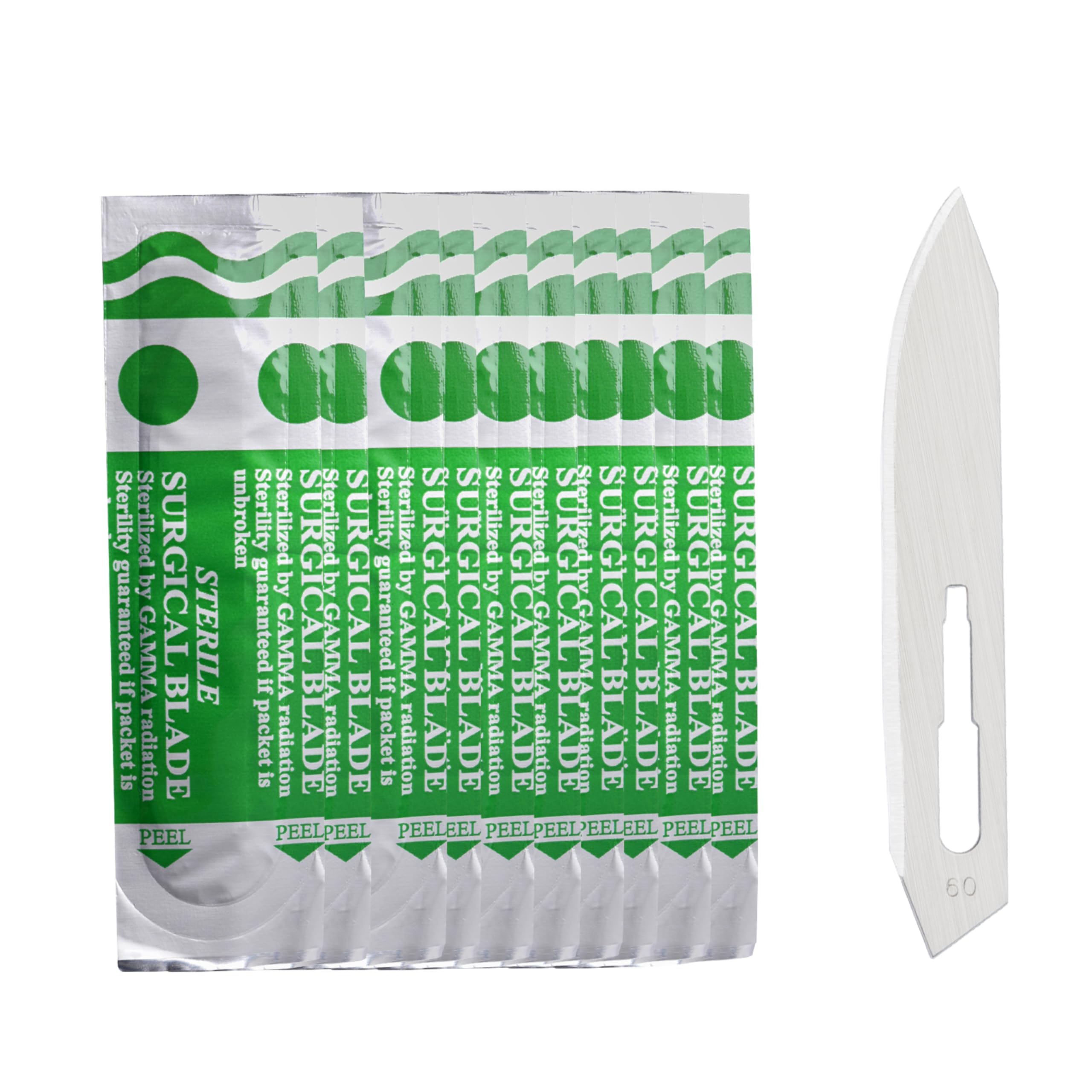 Photo 1 of 100pcs #60 Scalpel Blades 0.4mm Individually Wrapped Pack Blades Stainless Steel Replacement