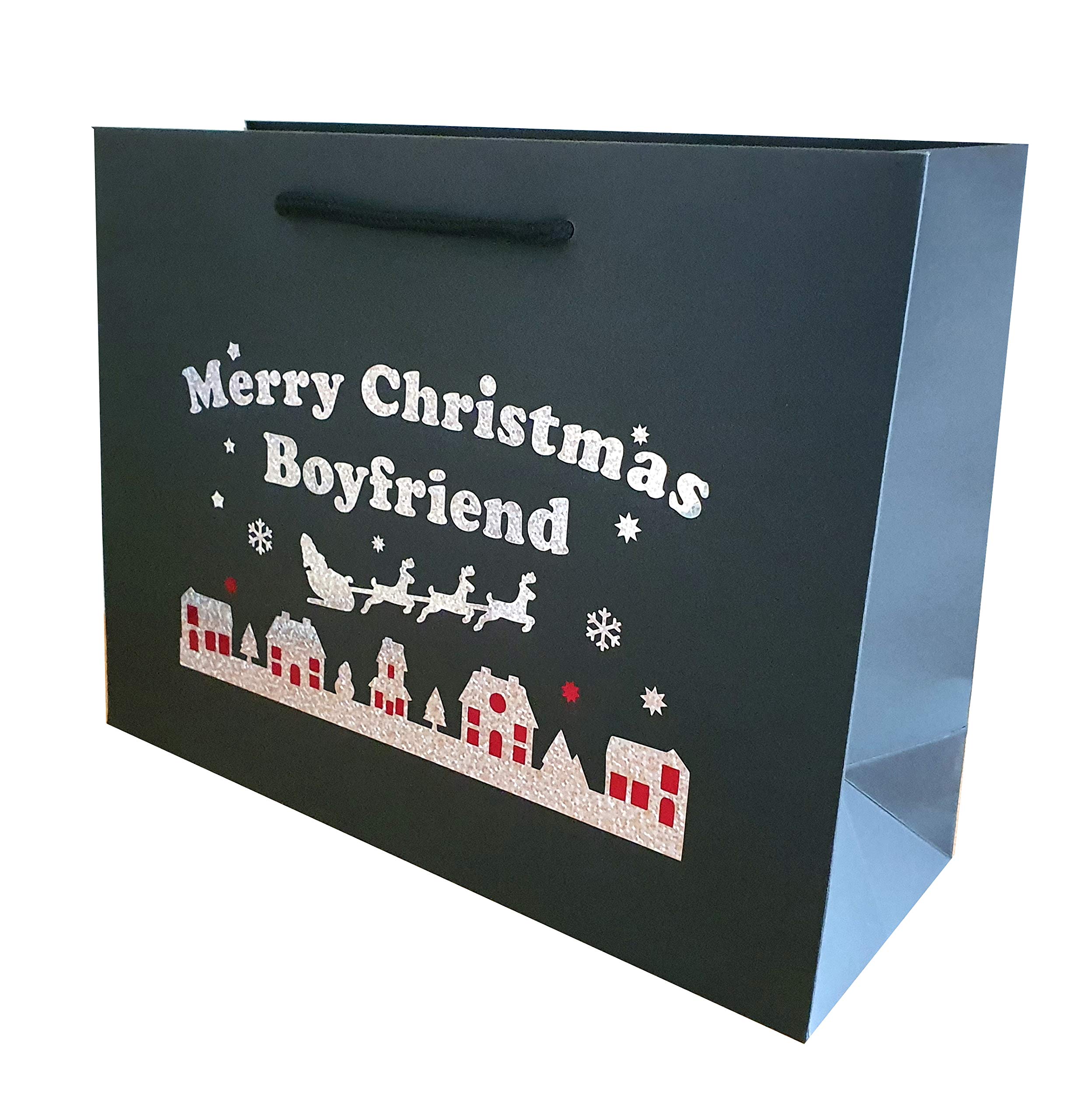 Large Boyfriend Christmas Holographic Gift Bags Wrap