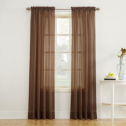 Buy No 918 Erica Crushed Texture Sheer Voile Curtain Panel 51 X