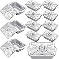 Domensi 12 Set Large Disposable Aluminum Pots with Lids for Cooking 12'' x 7.5'' x 3'' Rectangular Aluminum Pans 85 oz Aluminum Foil Pans Food Containers for Baking Outdoor Camping Supplies,2500ml