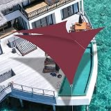Teynewer Triangle Shade Sail 5x5x5m Waterproof UV Block 98% Red view 4