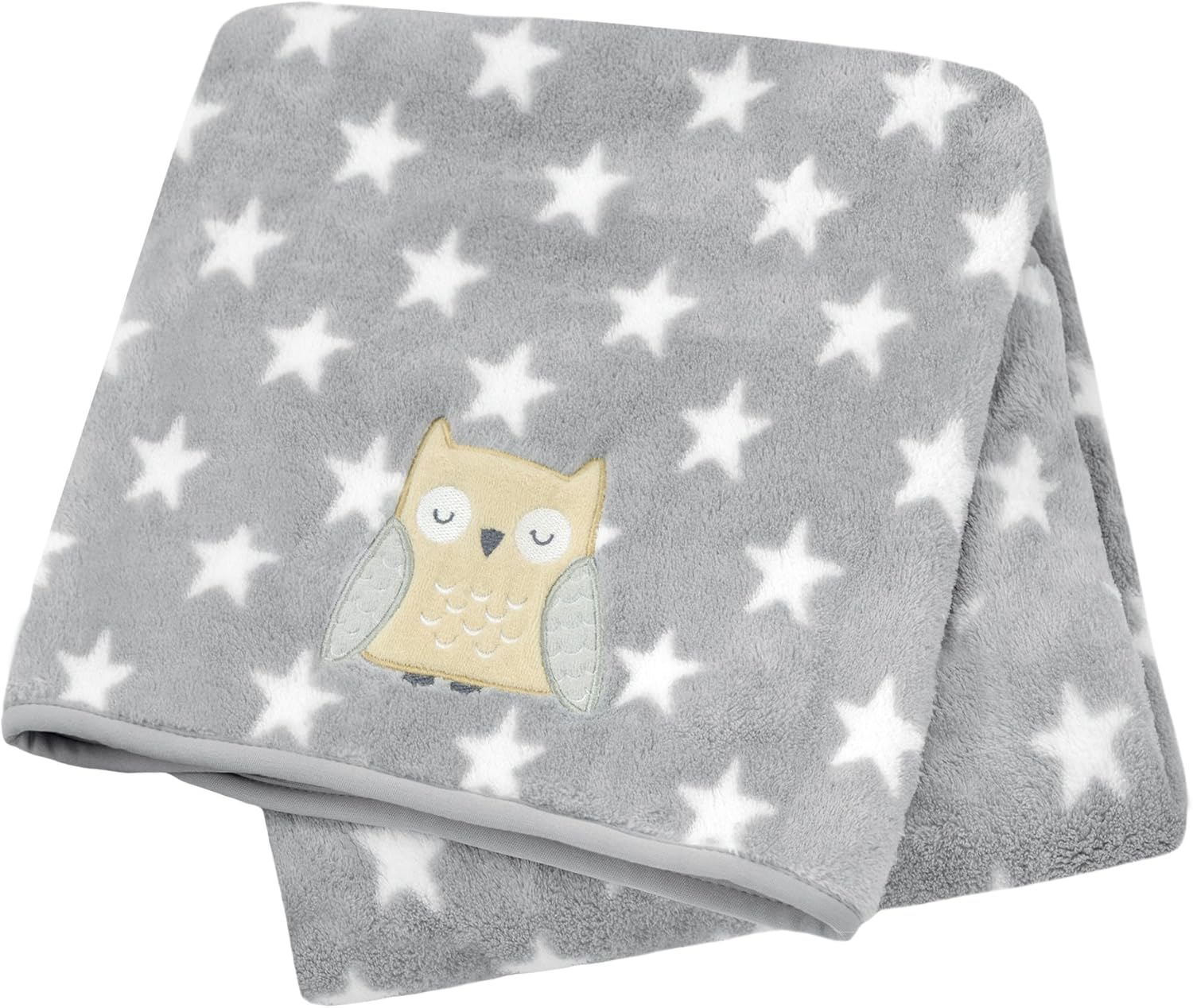 Cuddletime Starry Night Owls Fluffy Fleece Baby Blanket