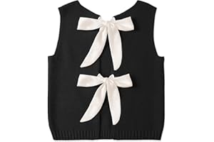 UEU Womens Sweater Vest Bow Tie Back Knitted Tank Tops Casual Crop Vest Tops 2025 Y2K Fashion Clothes