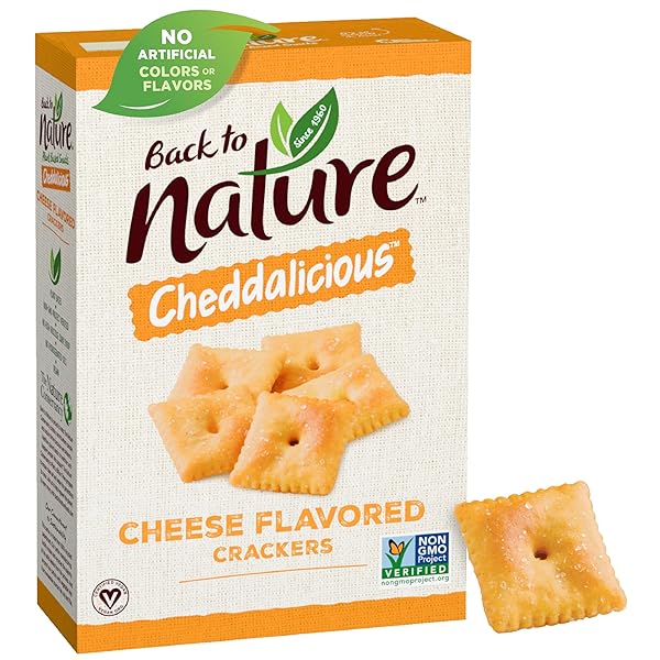 BACK TO NATURE CHEESE FLAVORED CRACKERS – NON-GMO, MADE WITH WHEAT FLOUR, VEGAN, DELICIOUS & QUALITY SNACKS, CHEDDALICIOUS, 6 OUNCE