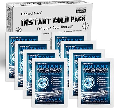 General Medi Instant Ice Cold Pack 4x5.5 inch, 8 Pack