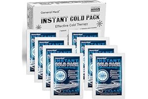 General Medi Instant Ice Cold Pack (4”x 5.5”) – 8 Packs Disposable Cold Therapy Ice Packs for Pain Relief, Swelling, Inflammation, Sprains, Toothache – for Athletes & Outdoor Activities
