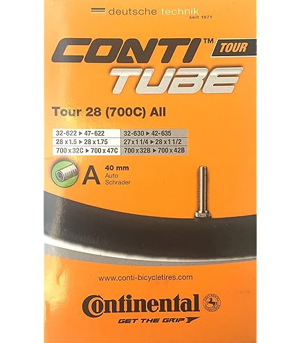 Continental Tour Tube Schrader 40Mm Valve Black 700X32-47C - Foto 8