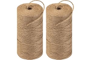 Amrules Twine String 1312 Feet Long Jute Twine Hemp Rope for Gardening Crafts Giftwares Wrapping Packing Wedding Decor, Brown 2 Rolls