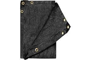 E.share 90% Heavy Duty Shade Cloth for Garden, 6 Ft X 8 Ft Sun Shades Outdoor Patio with Grommets for Plant Covers,Porch Screen,Pergola Shade Cover,Greenhouse,Black