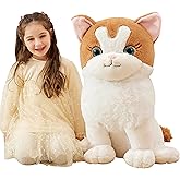 IKASA Giant Ragdoll Cat Stuffed Animal Plush Toy,Large Big Jumbo Soft Toys,23" Huge Size Cute Fluffy Plushy Fat Oversized Plushie,Gifts for Kids Girls Boys (23 inches, White)