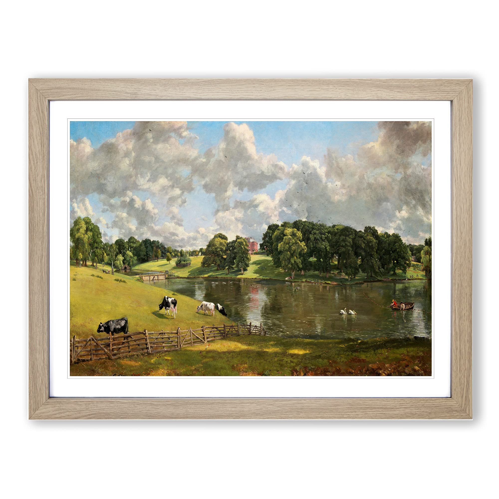 Wivenhoe Park In Essex By John Constable Classic Painting Framed Wall Art Print, Ready to Hang Picture for Living Room Bedroom Home Office Décor, Oak A4 (34 x 25 cm)