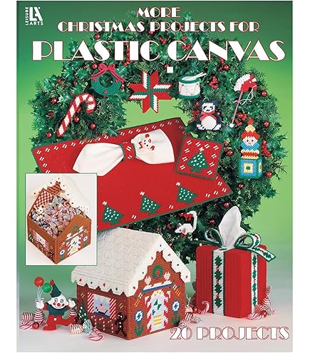 Leisure Arts Magic Of Christmas Plastic Canvas Book and Patterns – Pattern with Plastic Canvas Projects, Craft Designs, Home Décor, and DIY Plastic Canvas Ideas