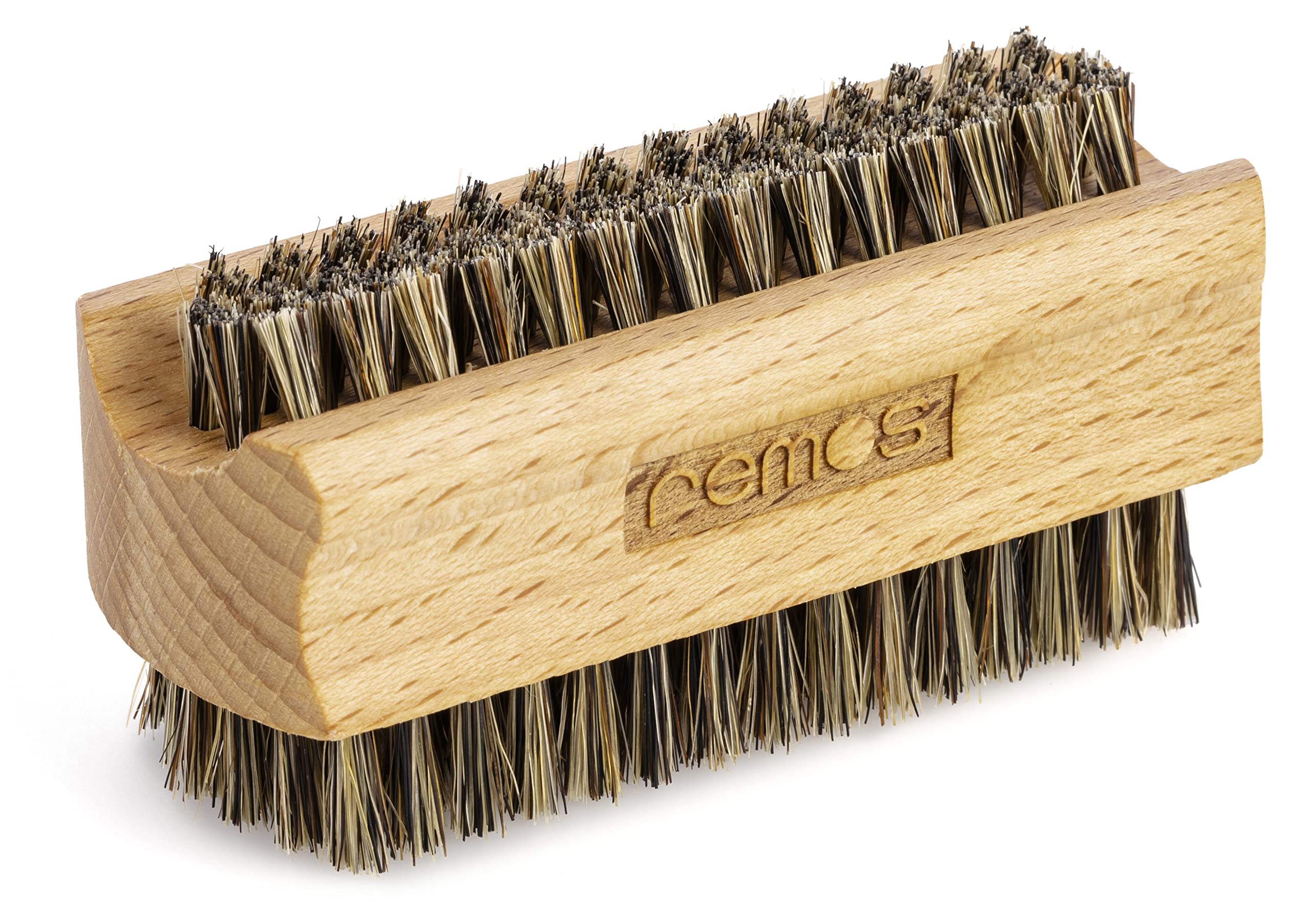 REMOS Hand & Nail Brush Double-Sided made of beech wood with natural grey bristles