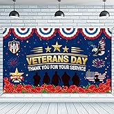 JKQ Veterans Day Thank You for Your Service Backdrop Banner 73 x 43 Inch Thank You Veterans Banner America Patriotic Party Decorations Honoring All Who Served Indoor Outdoor Photo Booth Props