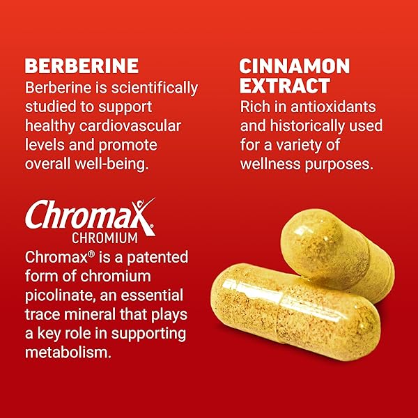 FORCE FACTOR ULTRA BERBERINE, BERBERINE SUPPLEMENT WITH 500MG BERBERINE HCL PLUS CHROMIUM & CINNAMON BARK EXTRACT TO SUPPORT METABOLISM & DAILY WELLNESS, NON-GMO, GLUTEN FREE, 60 VEGETABLE CAPSULES