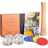 BALCI Complete Mason Jar Fermentation Kit – 9 Pc Starter Set with Fermentation Lids, Glass Weights, Wooden Tamper & Recipe Book – Wide Mouth Fermenter for Sauerkraut, Kimchi, Pickles & Probiotics