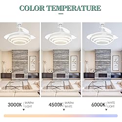 42 Inch Retractable Ceiling Fan, Modern Ceiling