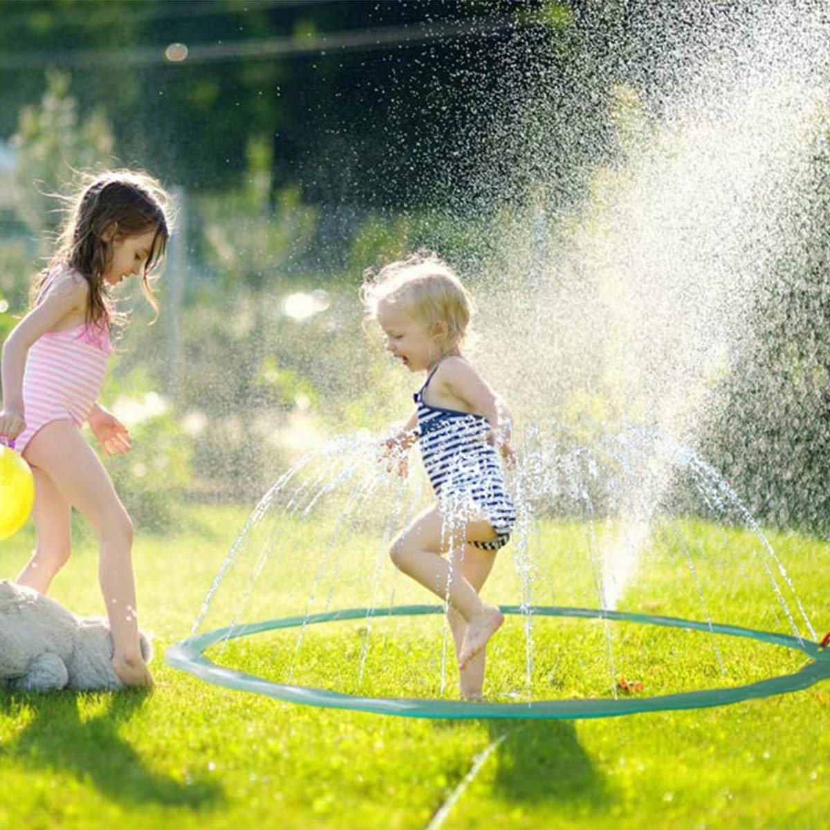 Redstore Sprinkle & Spray Play Ring Toy Splash Sprinkler Summer Inflatable Outdoor Water Sprinkler Lawn Party Beach Pool for Infants Toddlers & Kids