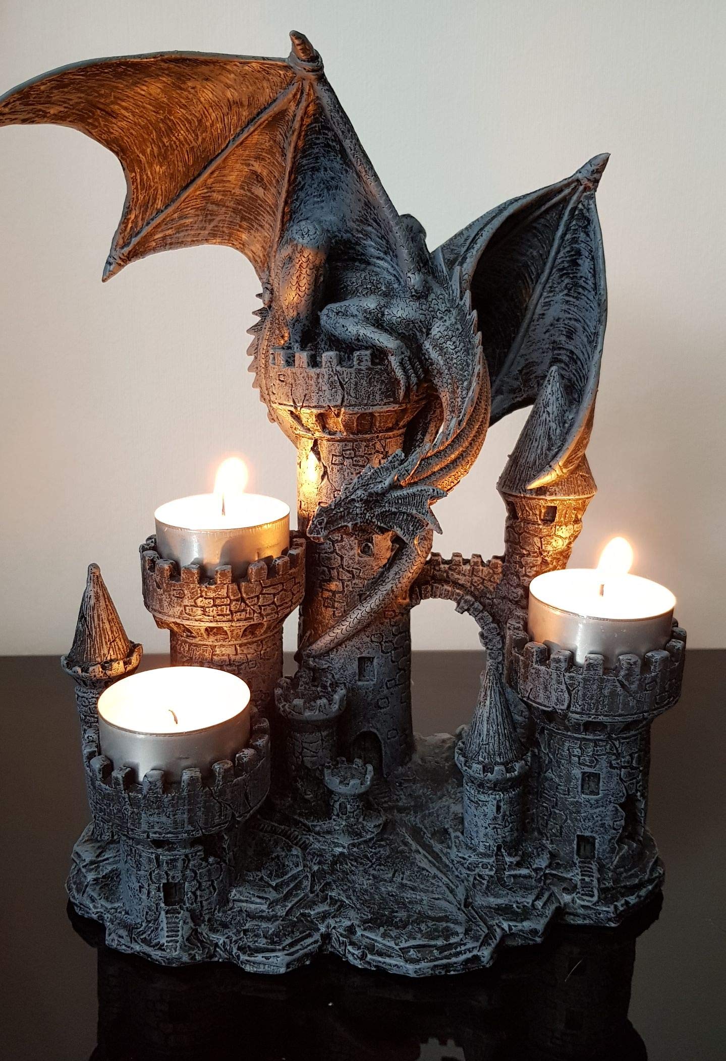 Dragon Castle Tea Light Holders, Set of 3